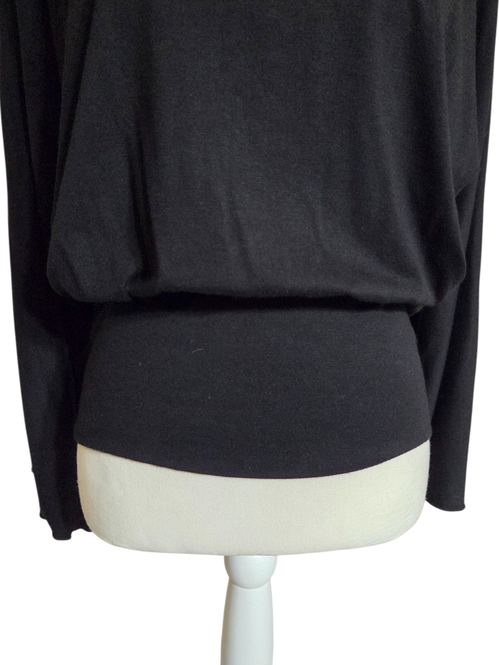 Susan Lawrence Black Blouson Top with Fitted Waist